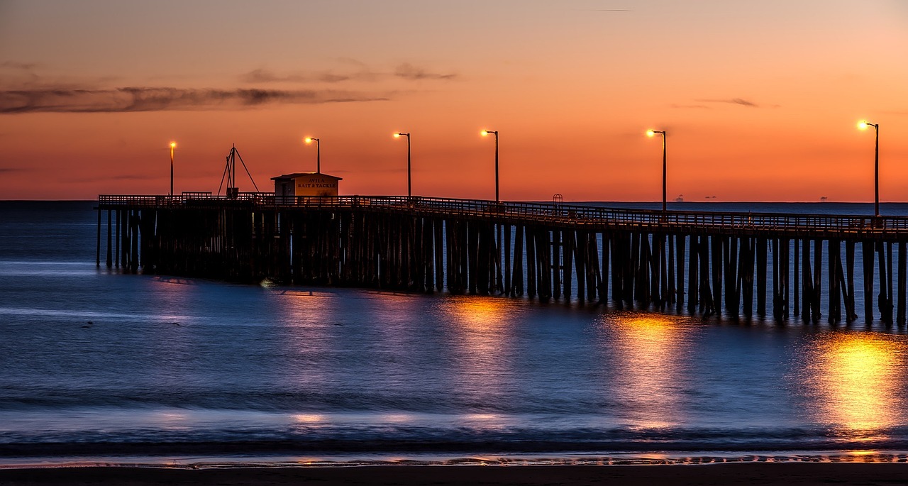 Boardwalk on Pismo Beach at Night